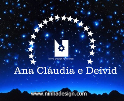 abertura da retrospectiva animada feita para o casamento de Ana Cláudia e Deivid